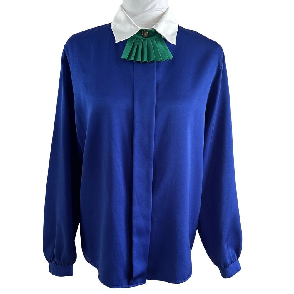 Lucia 80s Royal Blue Secretary Blouse with Detachable Jabot I 12